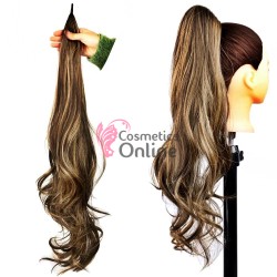 Extensie de par coada de cal cu lungime de 80 cm Saisity  Cod SSYP427 Saten Inchis cu Blond Inchis